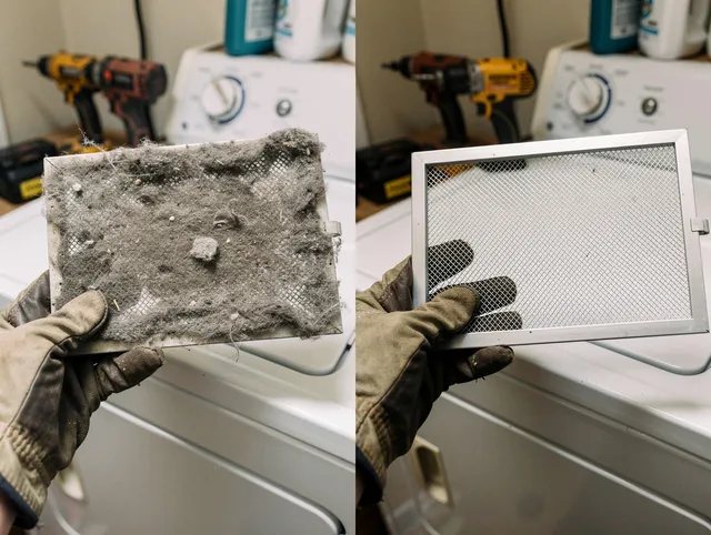 Professional lint trap cleaning by Westport Dryer Vent Cleaning in Westport
