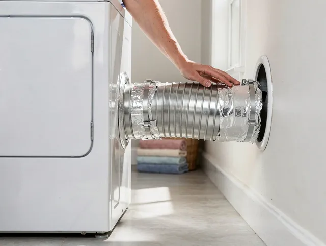 Professional dryer vent hose installation by Westport Dryer Vent Cleaning in Westport