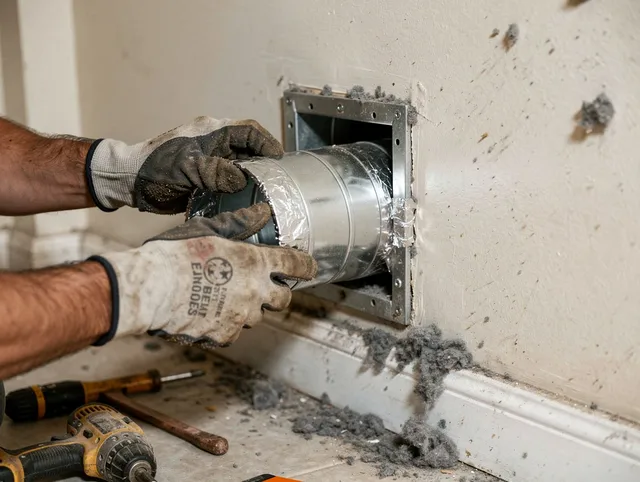 Professional dryer vent repair and installation by Westport Dryer Vent Cleaning in Westport